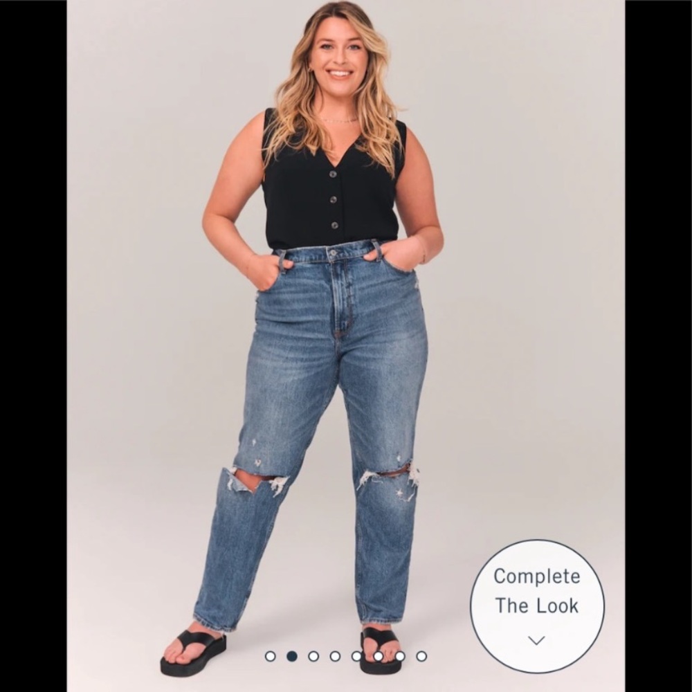 Abercrombie & Fitch ultra high rise 90s straight jean curve love size 33 (16)
